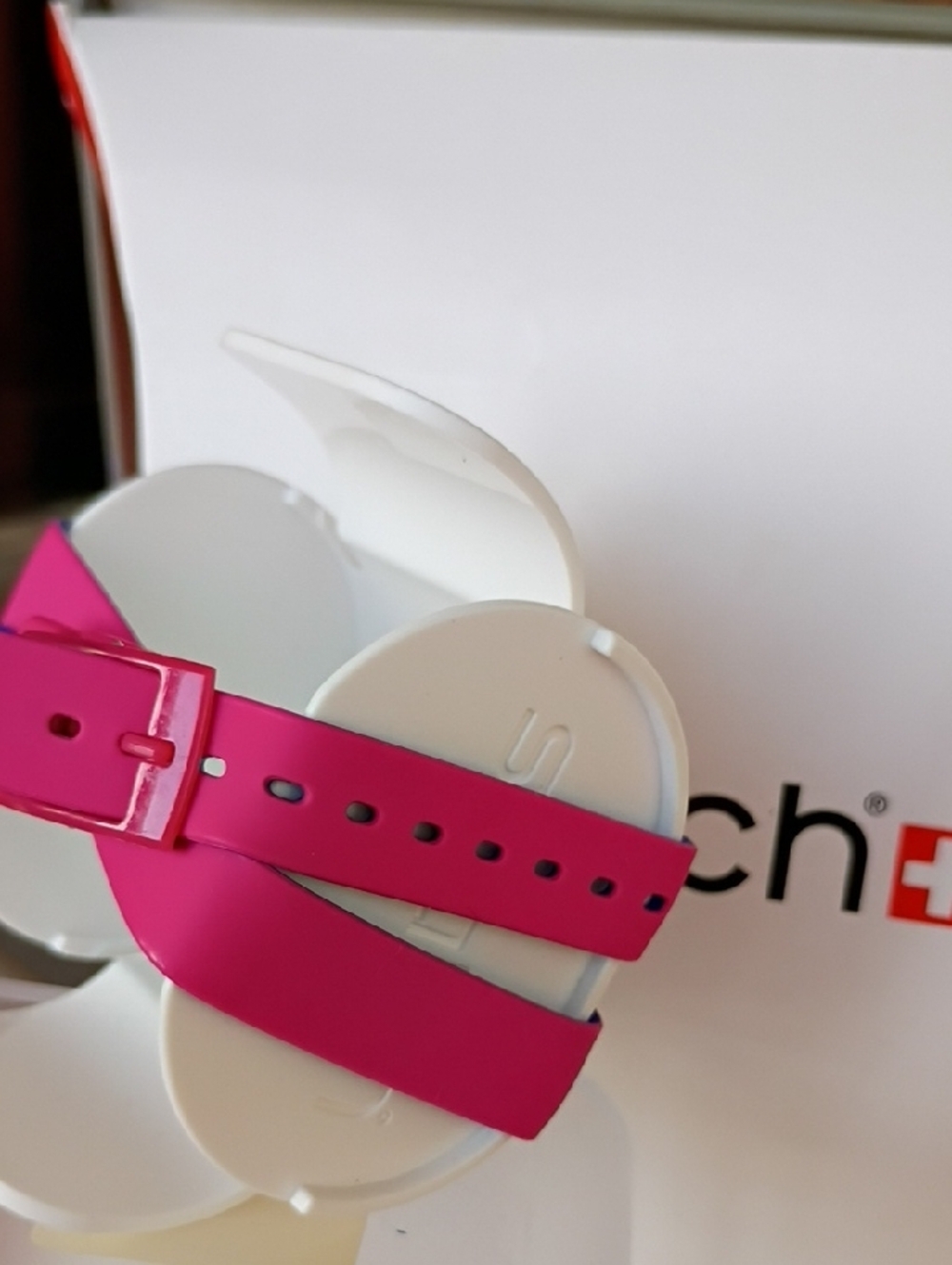Swatch Blue Case with Pink Strap Silicone Watch - Picture 7 of 7